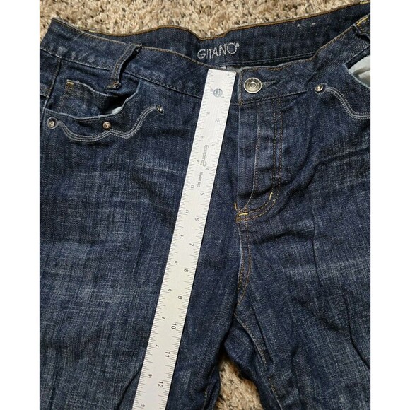 Gitano Womens Denim Jean Shorts Knee Length Below Long Modest Size 14 Dark Wash - Picture 14 of 14